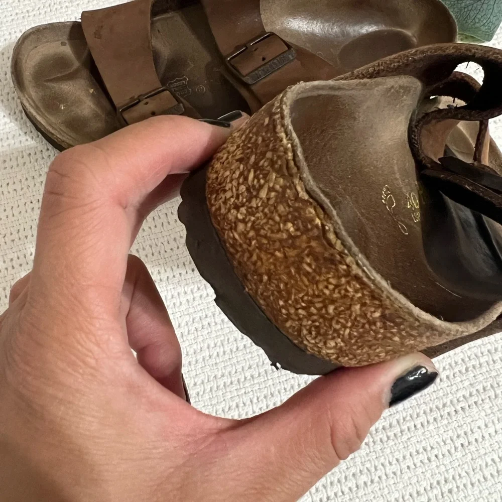 Birkenstock size 40 Brown Double Strap Sandals unisex - Picture 11 of 11